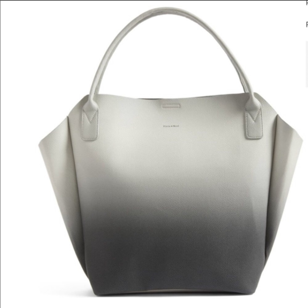 Ombré grey faux leather tote